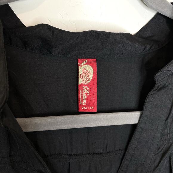 Apple Bottom Jeans Mini Dress Tunic Top Womens Plus 2X Black - Picture 5 of 10